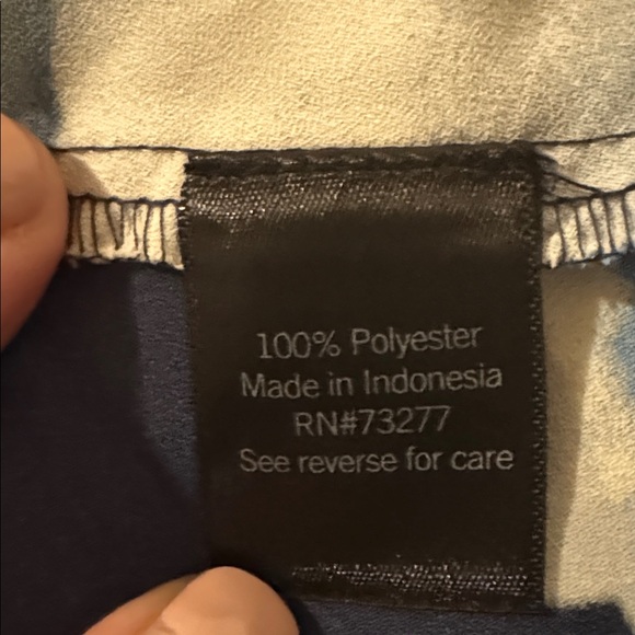 Vera Wang Navy and White Floral Long Sleeve Dress - Picture 9 of 10